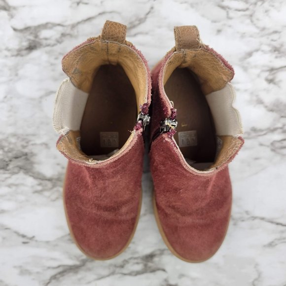 Freshly Picked Burgundy Suede Chelsea Boot Zipper High Top Sneaker - Picture 2 of 5